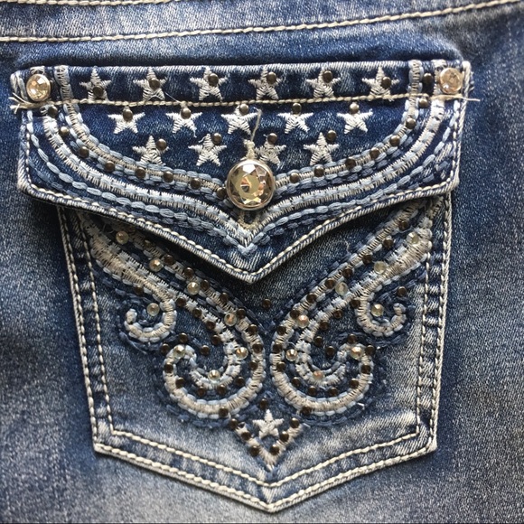 EARL JEAN Slim Boot Cut with Rhinestones and Studs - Picture 8 of 8